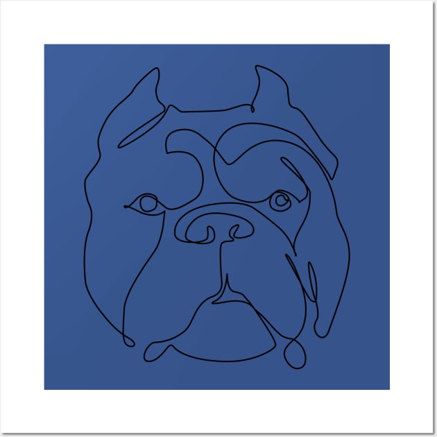 One Line Pitbull Wall Art by huebucket